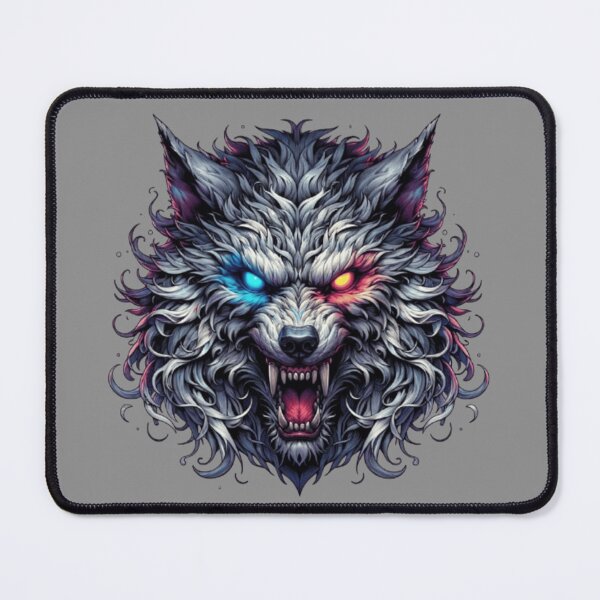 Item preview, Intense Wolf Portrait | Fire and Ice Edition designed and sold by Rawafi Art Studio.