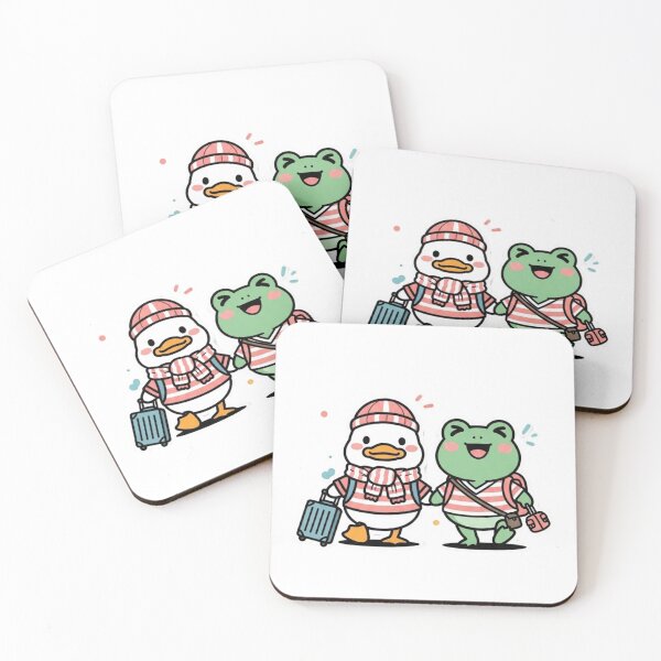 Item preview, Cute Travel Frog and Duck | Adorable Animal Friends Illustration designed and sold by MMK1SHOP.