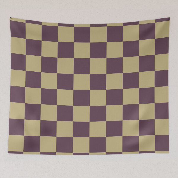 Item preview, Ecru & eggplant checkered designed and sold by Mint + Midnight.