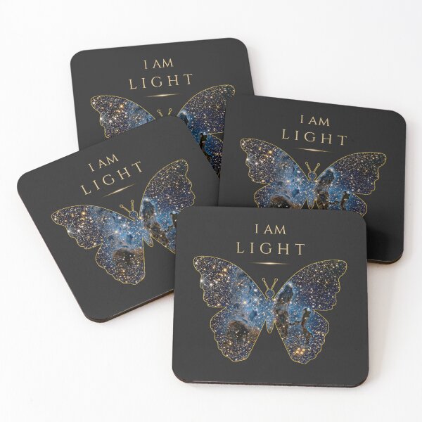 Item preview, I AM LIGHT – Glowing Butterfly | Christian Faith Transformation Art designed and sold by KittenAndCo.