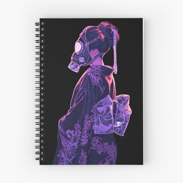 Item preview, Cyberpunk Geisha — Neon Kimono Girl with Gas Mask designed and sold by kummo-0319.