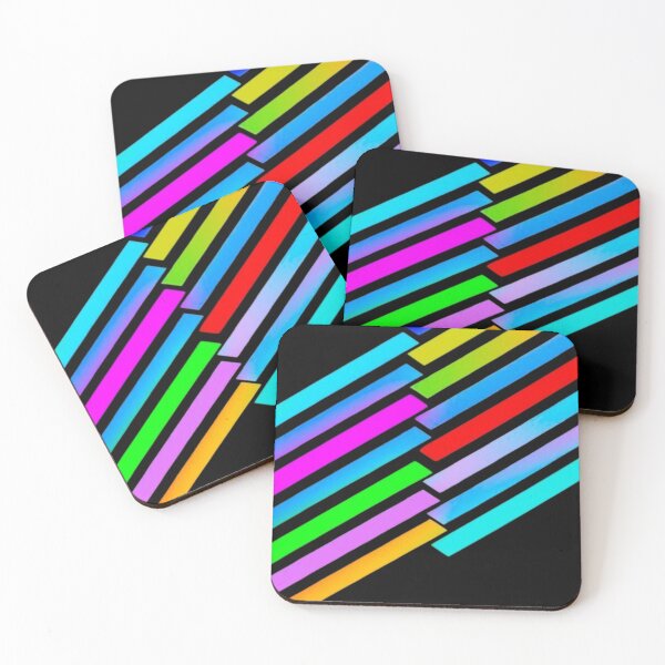 Item preview, Abstract Neon Rainbow Geometric Stripe Pattern designed and sold by Nexus Space.