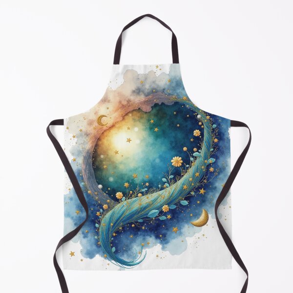 Item preview, Moonriver of Starlight – Enchanted Watercolor Celestial Crescent Illustration designed and sold by Oonward2021.