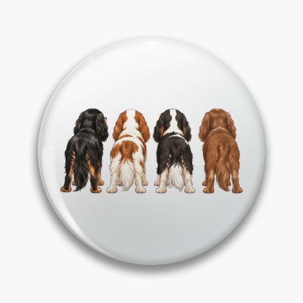 Item preview, Standing Cavalier King Charles Spaniel Four Colors Rear View Illustration designed and sold by SakuraWaStyle.