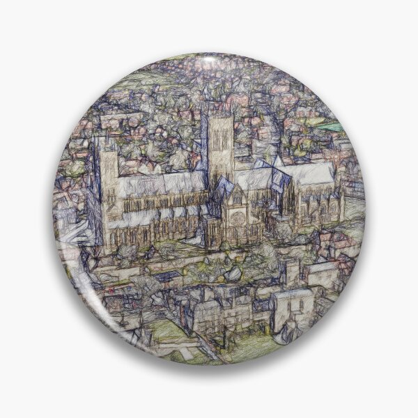 Item preview, Lincoln Cathedral Historic Aerial Sketch designed and sold by ArtworkNorth.