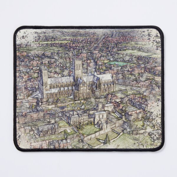 Item preview, Lincoln Cathedral Historic Aerial Sketch designed and sold by ArtworkNorth.
