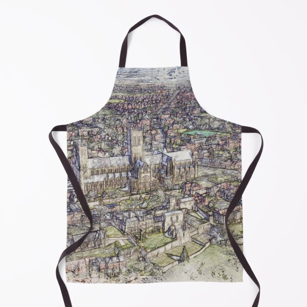 Item preview, Lincoln Cathedral Historic Aerial Sketch designed and sold by ArtworkNorth.