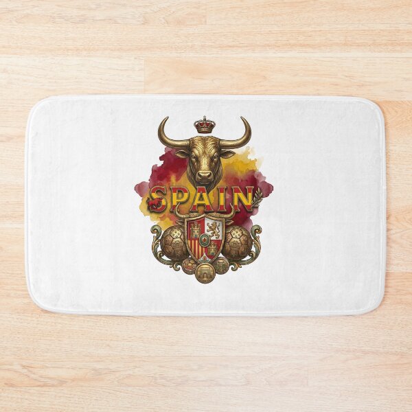 Item preview, Spain Football Gold Emblem – Traditional Bull and Shield Sovereign Design designed and sold by Lozarux.