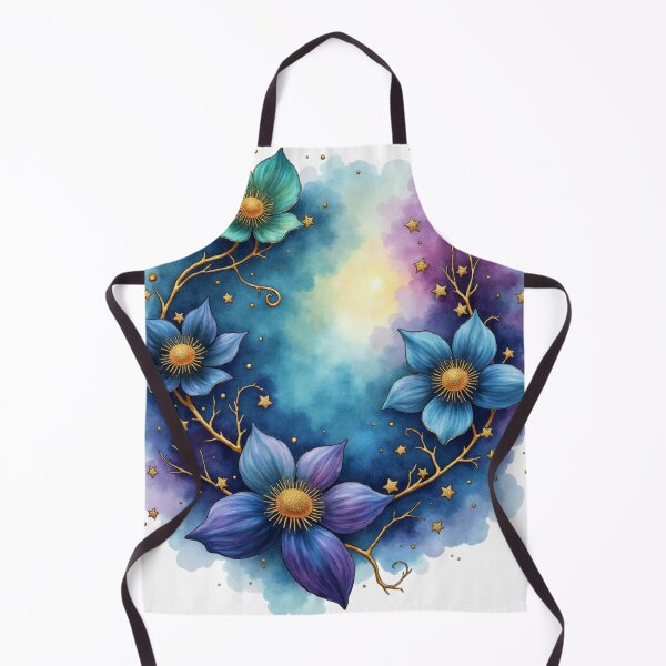 Item preview, Twilight Starblossom Circle – Enchanted Watercolor Celestial Floral Wreath designed and sold by Oonward2021.