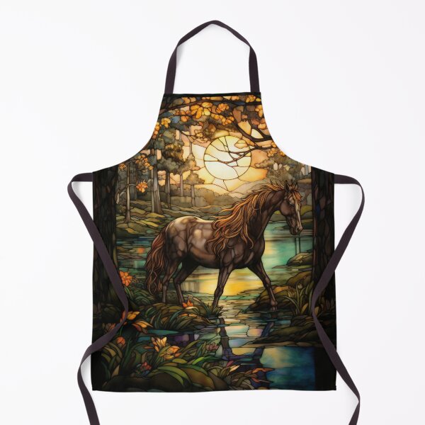 Item preview, Stained Glass Horse at Sunset designed and sold by pinkal.