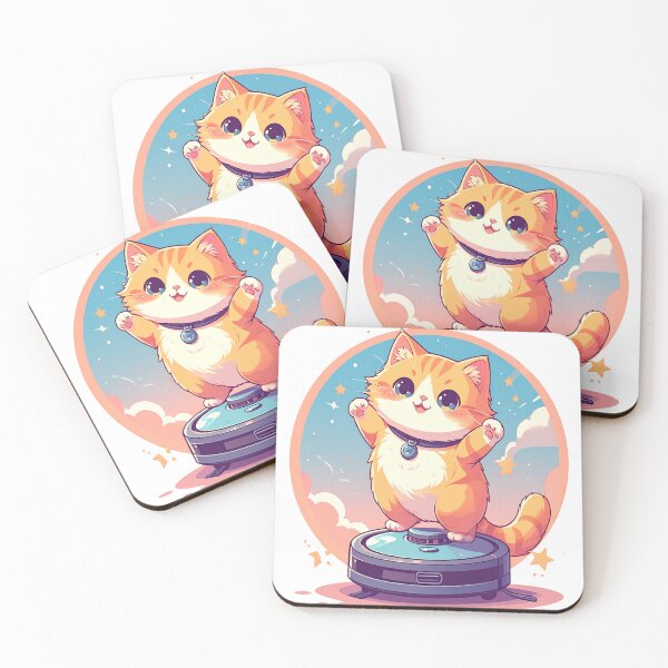 Item preview, Cute Orange Cat Standing on Two Legs Cartoon Kawaii Illustration designed and sold by OksArtStudio.