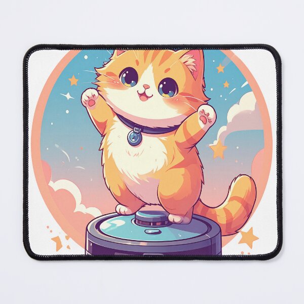 Item preview, Cute Orange Cat Standing on Two Legs Cartoon Kawaii Illustration designed and sold by OksArtStudio.