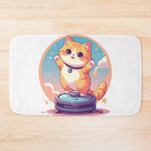 Item preview, Cute Orange Cat Standing on Two Legs Cartoon Kawaii Illustration designed and sold by OksArtStudio.