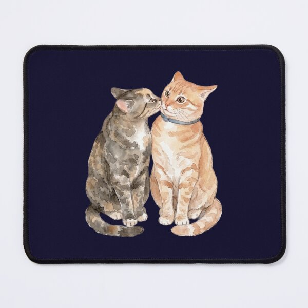 Item preview, Tender Watercolor Cats – Affectionate Feline Art Print designed and sold by Flauntra.