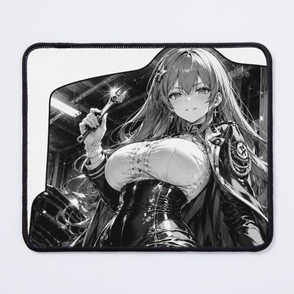 Item preview, Anime Mechanic Girl – Black and White Automotive Waifu designed and sold by Ericks0087.