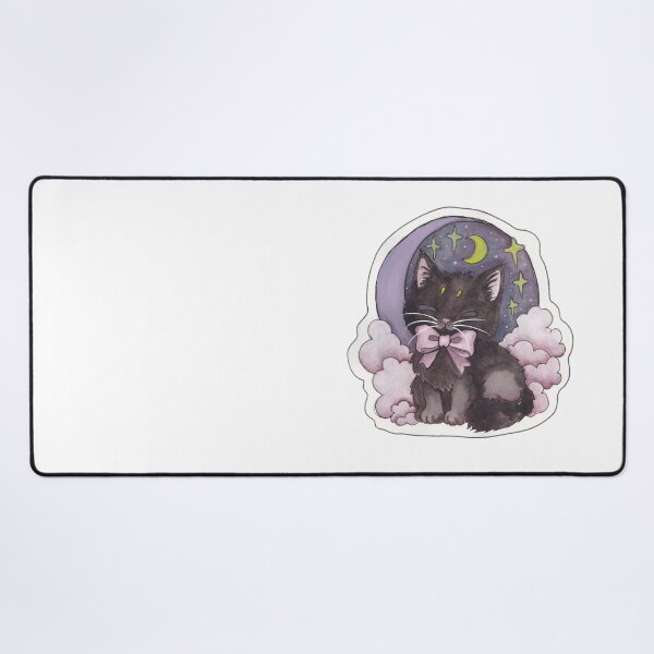 Item preview, Clouds Kitty — Cute Hand Drawn Gothic Cat Art designed and sold by Darkfully-Done.