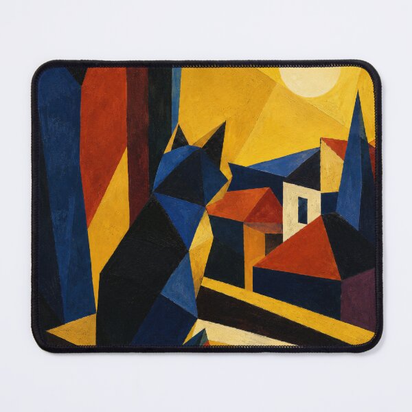 Item preview, Cubist Sunset Cat designed and sold by ThingsCatsDo.