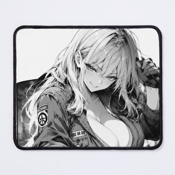 Item preview, Anime Mechanic Girl – Black and White Automotive Waifu designed and sold by Ericks0087.