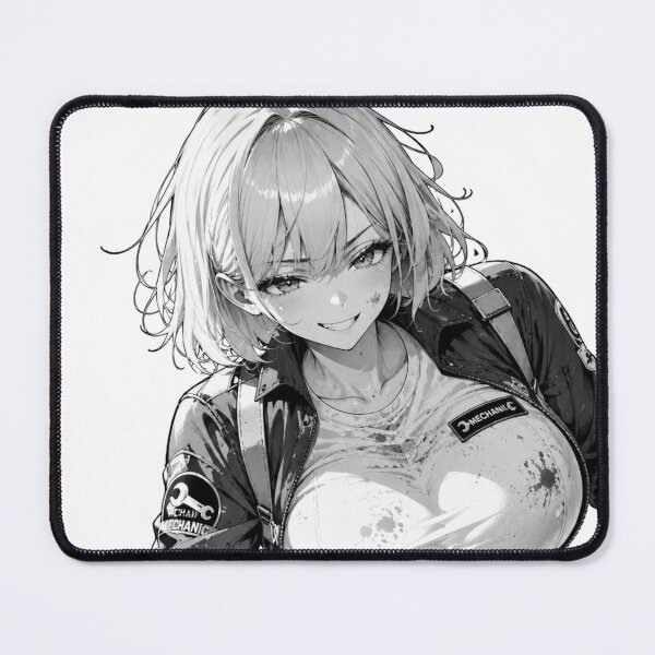 Item preview, Anime Mechanic Girl – Black and White Automotive Waifu designed and sold by Ericks0087.