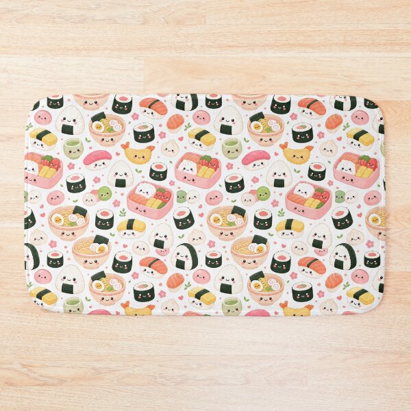 Item preview, Kawaii Sushi Japanese Food Cute Seamless Pattern Print designed and sold by Inkworksbyshery.