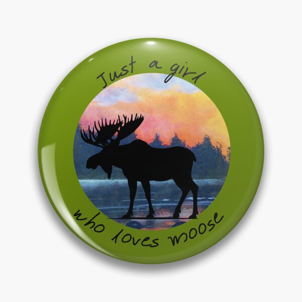 Item preview, Just a Girl Who Loves Moose Original Art Background Sunset Silhouette Moose designed and sold by Lori Richardson.