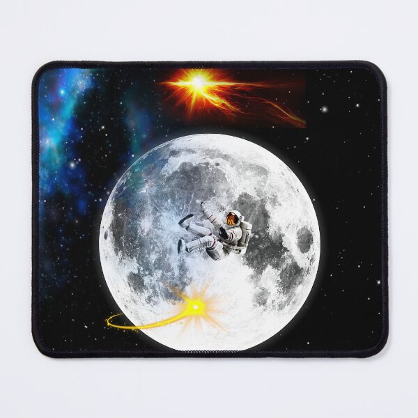 Item preview, Astronaut Floating on full Moon with blue Nebula Space Art designed and sold by FahdSpaceArt.