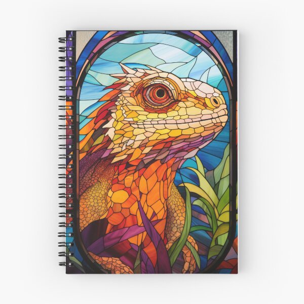 Item preview, Stained Glass Iguana Portrait designed and sold by pinkal.