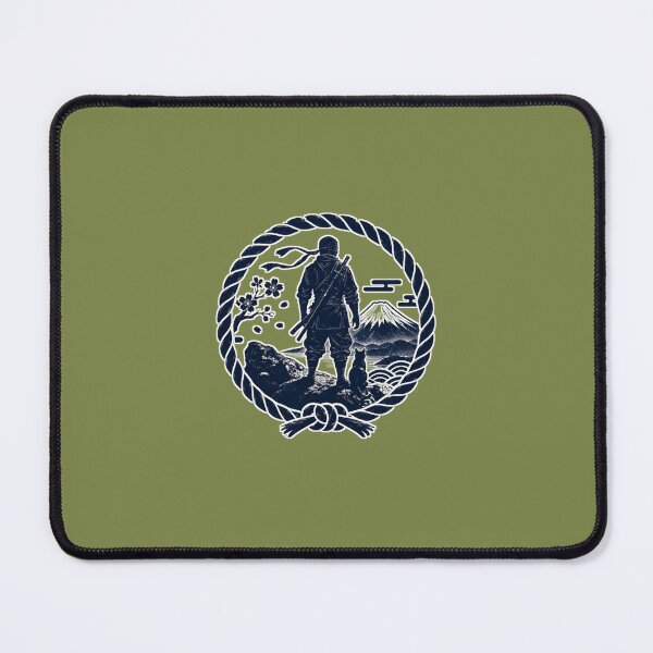 Item preview, Ninja & Cat Watching Mt. Fuji | Japanese Rope Circle designed and sold by Aguri-tei.