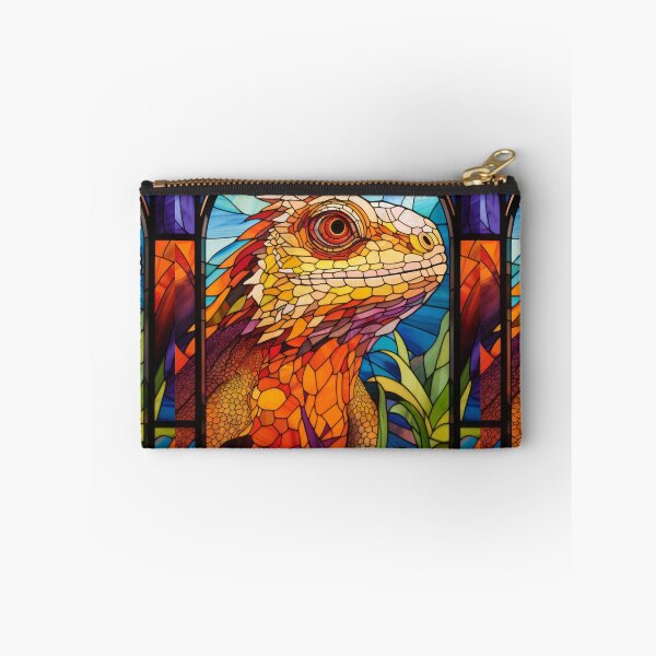 Item preview, Stained Glass Iguana Portrait designed and sold by pinkal.