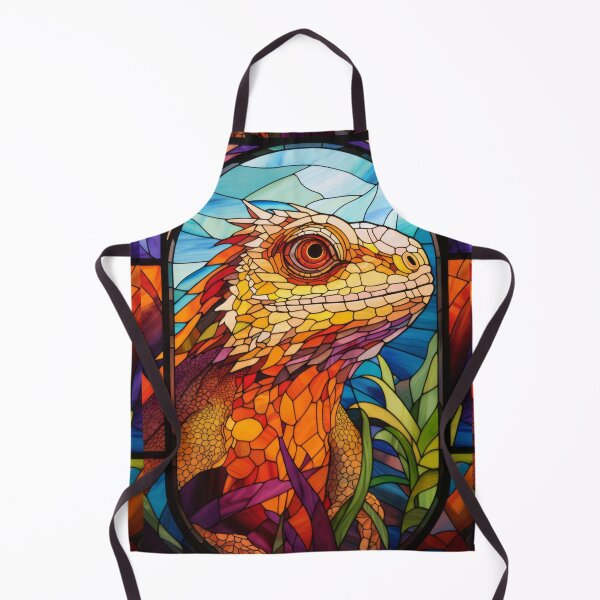 Item preview, Stained Glass Iguana Portrait designed and sold by pinkal.