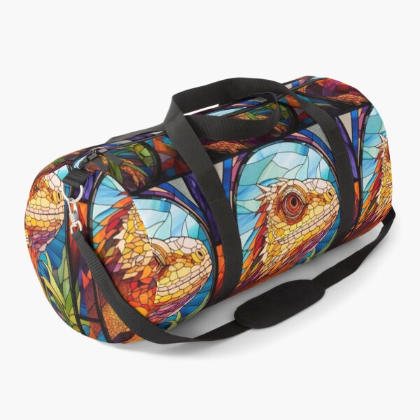 Item preview, Stained Glass Iguana Portrait designed and sold by pinkal.