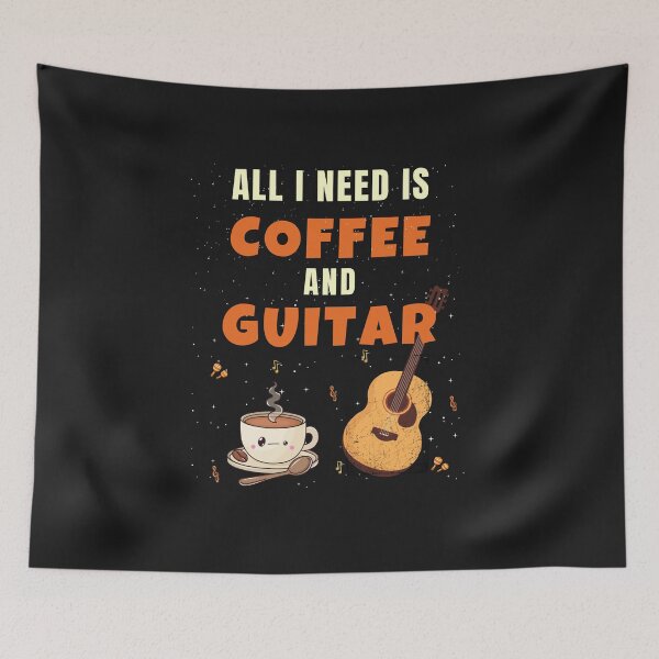 Item preview, All I Need Is Coffee And Guitar Funny Guitar Lover Design designed and sold by Joyful-Pixel.