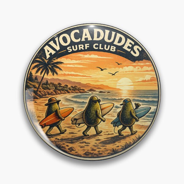 Item preview, Avocadudes Surf Club: Retro Sunset Avocado Surfers designed and sold by CircinusStore.