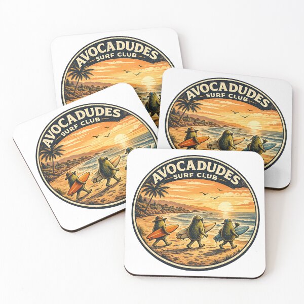 Item preview, Avocadudes Surf Club: Retro Sunset Avocado Surfers designed and sold by CircinusStore.