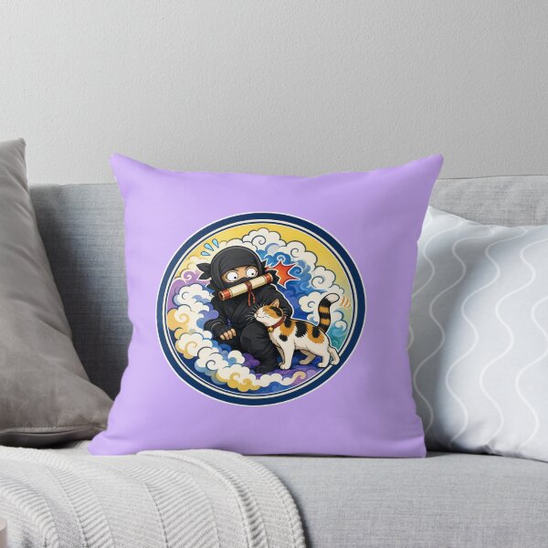 Item preview, Surprised Ninja & Calico Cat | Japanese Comic Style designed and sold by Aguri-tei.