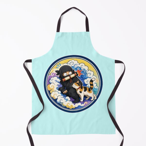 Item preview, Surprised Ninja & Calico Cat | Japanese Comic Style designed and sold by Aguri-tei.