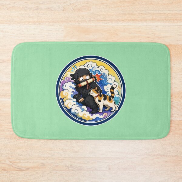 Item preview, Surprised Ninja & Calico Cat | Japanese Comic Style designed and sold by Aguri-tei.
