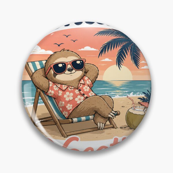 Item preview, Mentally on Vacation Funny Relaxed Sloth Beach designed and sold by Zentroodle.