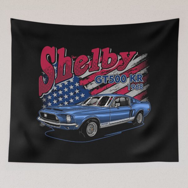 Item preview, Shelby GT500 KR 1968 American Muscle Car Vintage Patriotic Illustration designed and sold by RAS-77.