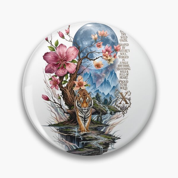 Item preview, Tiger Moon Blossom Fantasy Wild Nature designed and sold by Sovereign Supply Co..