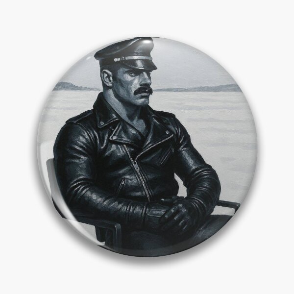 Item preview, The Silence of Snow - Leather Daddy Tom of Finland Leather Man Tribute Acrylic Gay Art. designed and sold by ItsAKinkThing.