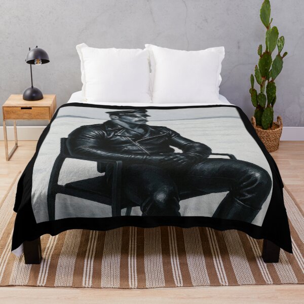 Item preview, The Silence of Snow - Leather Daddy Tom of Finland Leather Man Tribute Acrylic Gay Art. designed and sold by ItsAKinkThing.