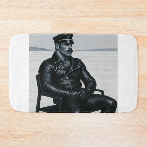 Item preview, The Silence of Snow - Leather Daddy Tom of Finland Leather Man Tribute Acrylic Gay Art. designed and sold by ItsAKinkThing.