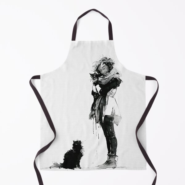 Item preview, Her Quiet Companions — Ink Sketch of a Woman with Her Cats | Monochrome Cat Lover Wall Art & Gifts designed and sold by Creative Nook.