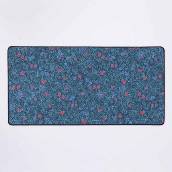 Item preview, Seamless Strawberry, Blueberry & Raspberry botanical pattern, blue designed and sold by and-creative2.