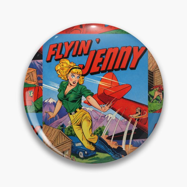 Item preview, Vintage Flyin’ Jenny Comic Cover Featuring a Bold Daredevil Woman Pilot designed and sold by Analog Aura .