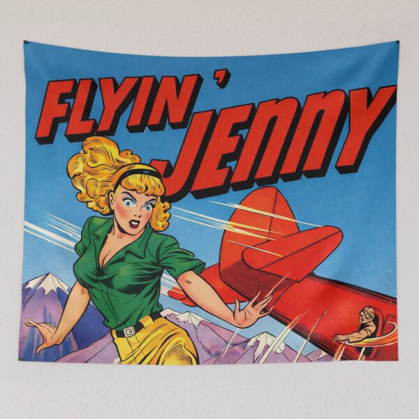 Item preview, Vintage Flyin’ Jenny Comic Cover Featuring a Bold Daredevil Woman Pilot designed and sold by Analog Aura .