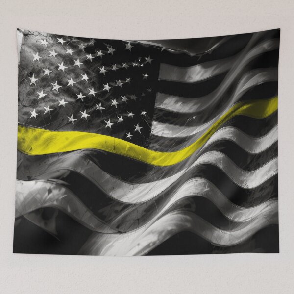 Item preview, Thin Yellow Line Grunge American Flag designed and sold by artistwill.