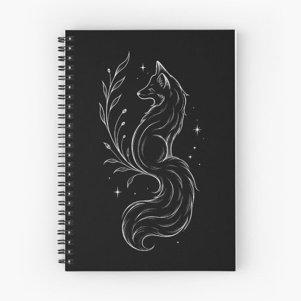 Item preview, White Fox Line Art on Dark designed and sold by LoppiPrintShop.