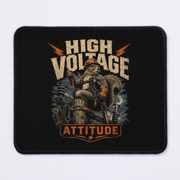 Item preview, High Voltage Attitude Squirrel Lineman Electrician Vintage Graphic designed and sold by Mind-Drift.